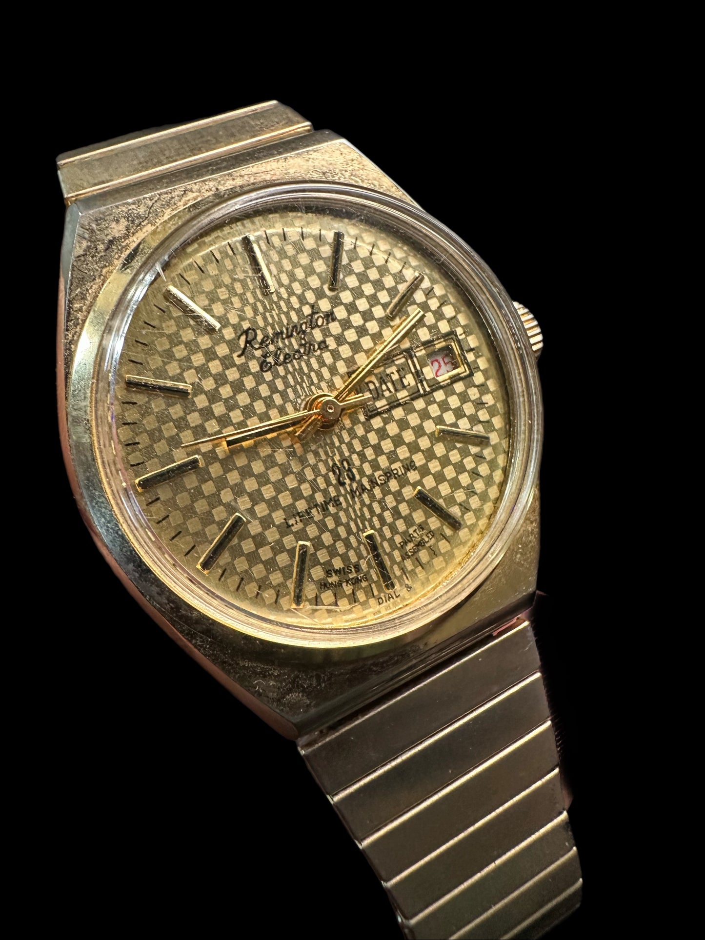 Remington Electra Manual wind vintage checkerboard watch