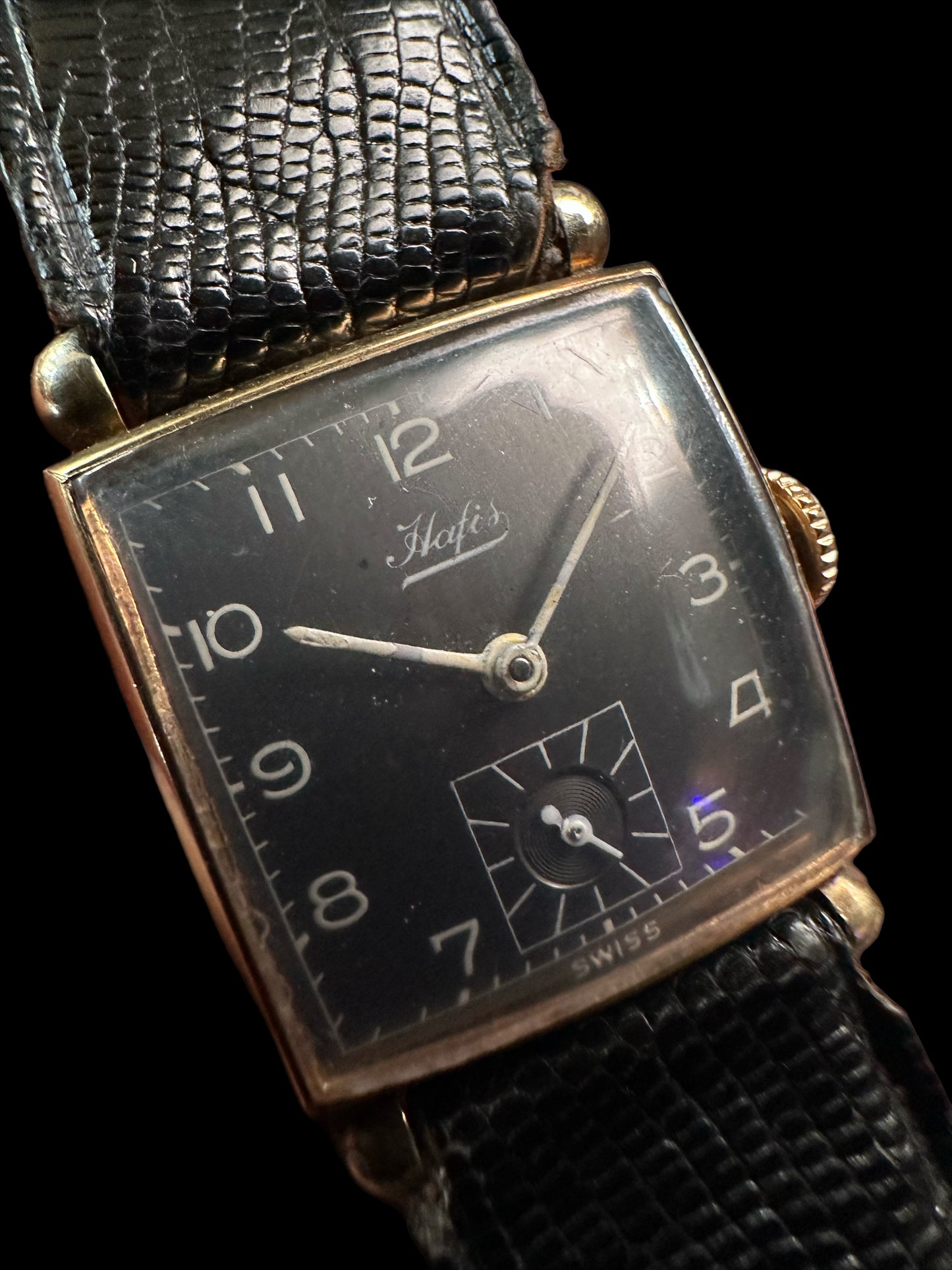 Hafis 1950s manual wind vintage tank watch