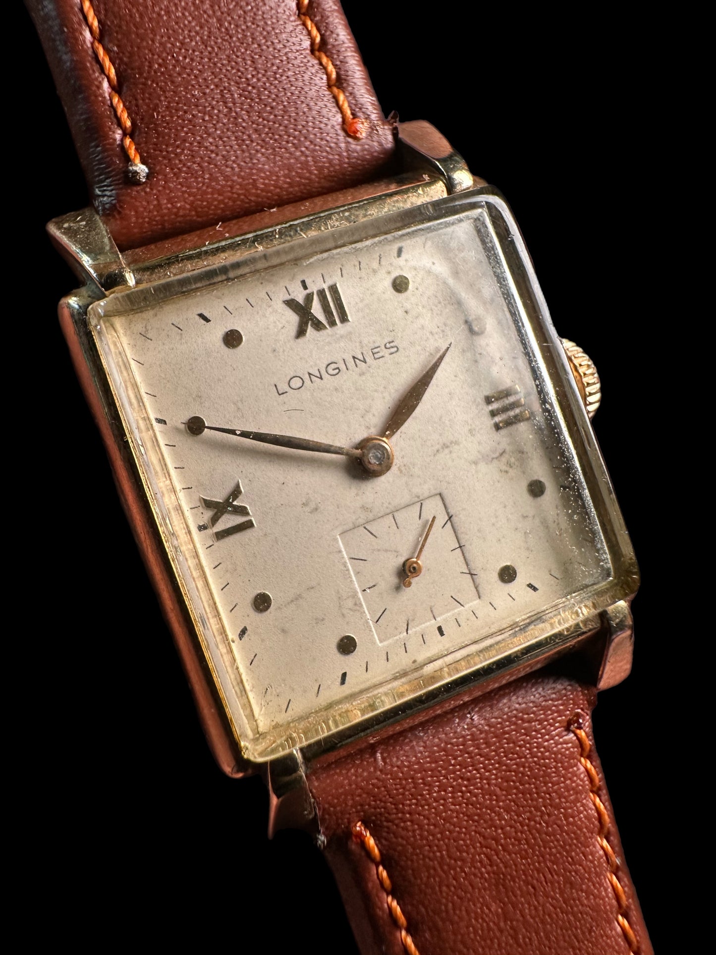 Longines 1940/1950s gold tank manual wind vintage watch