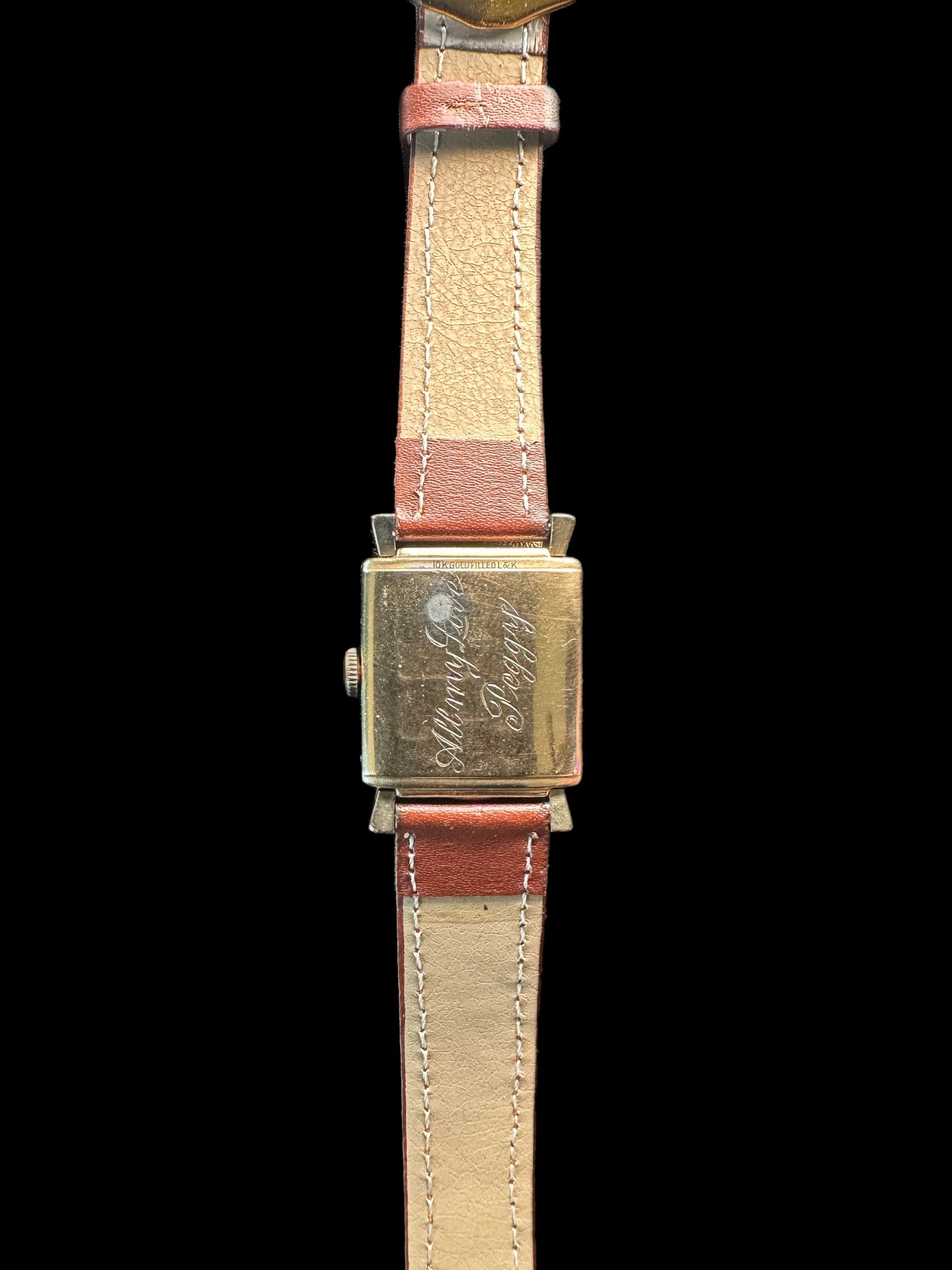 Longines 1940/1950s gold tank manual wind vintage watch