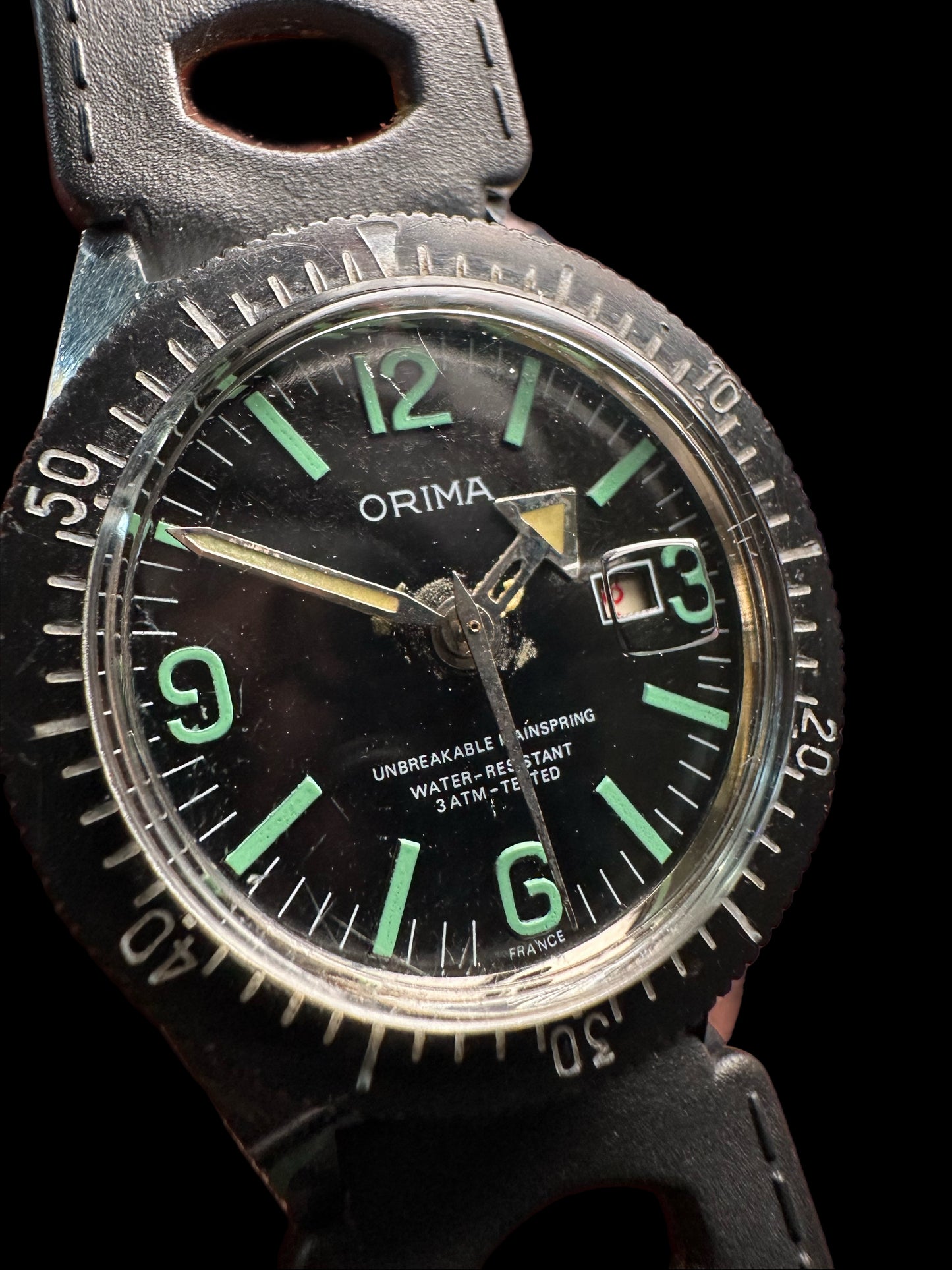 Orima Skin Diver manual wind vintage watch