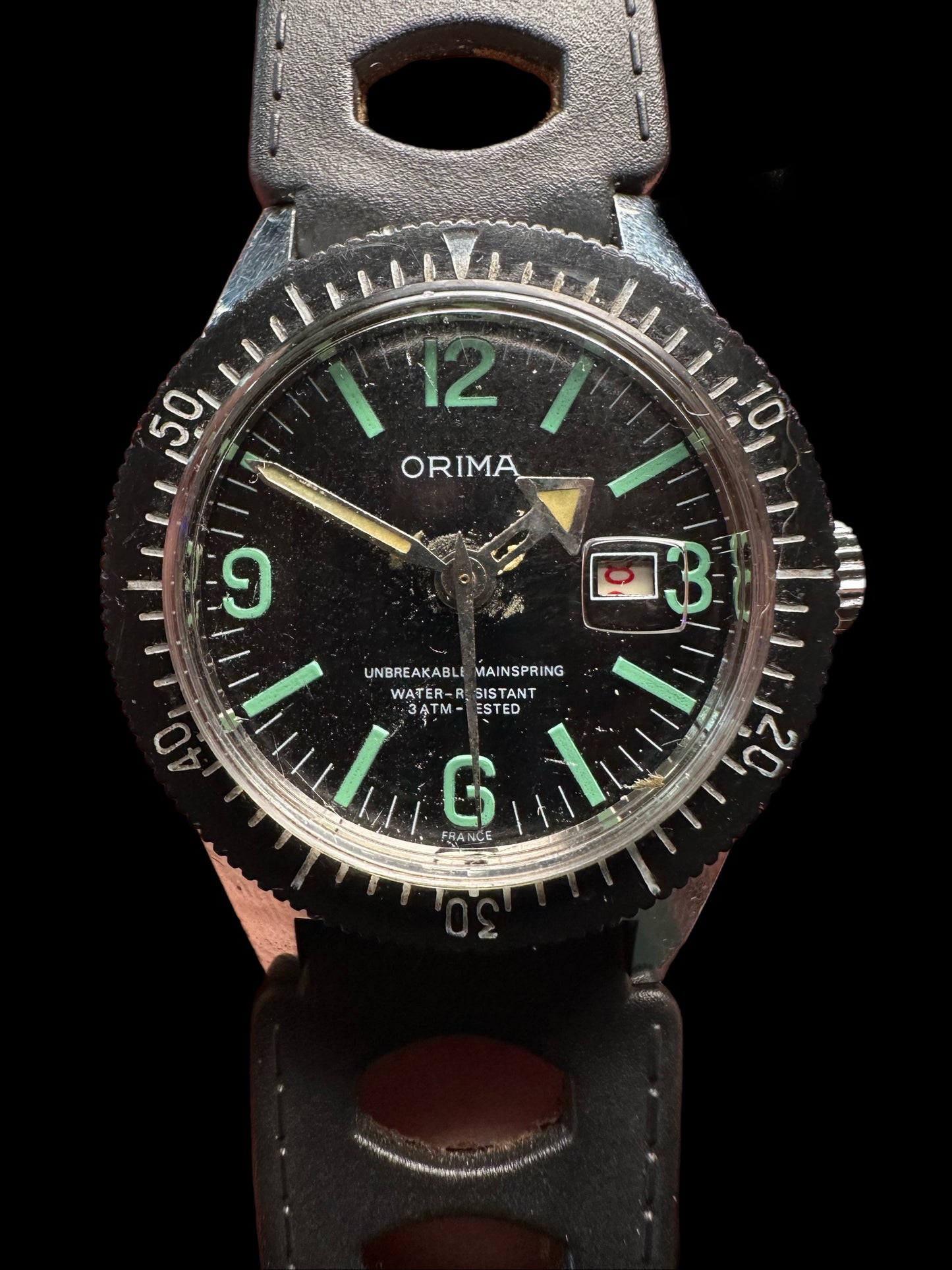 Orima Skin Diver manual wind vintage watch